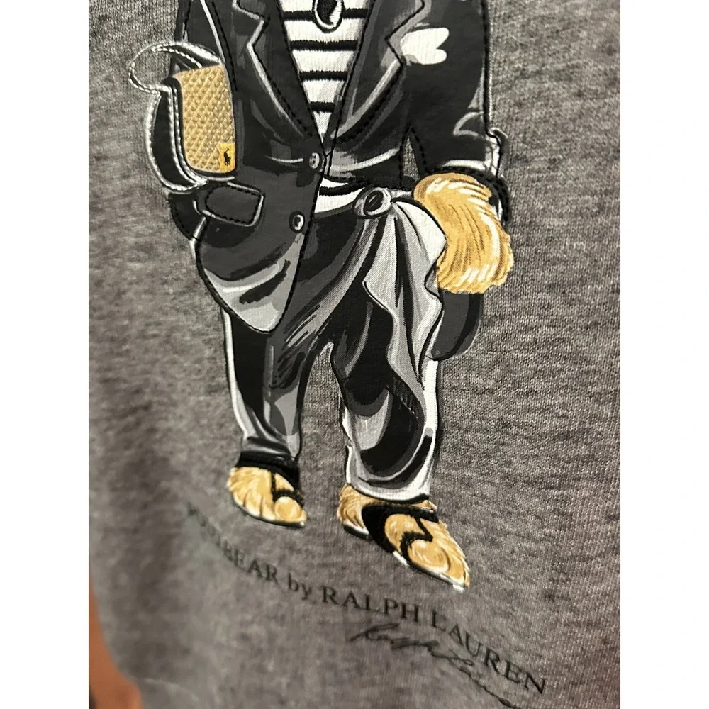 Ralph Lauren Limited Edition Polo Bear Women Gray Sweatshirt Size XS Blue Label